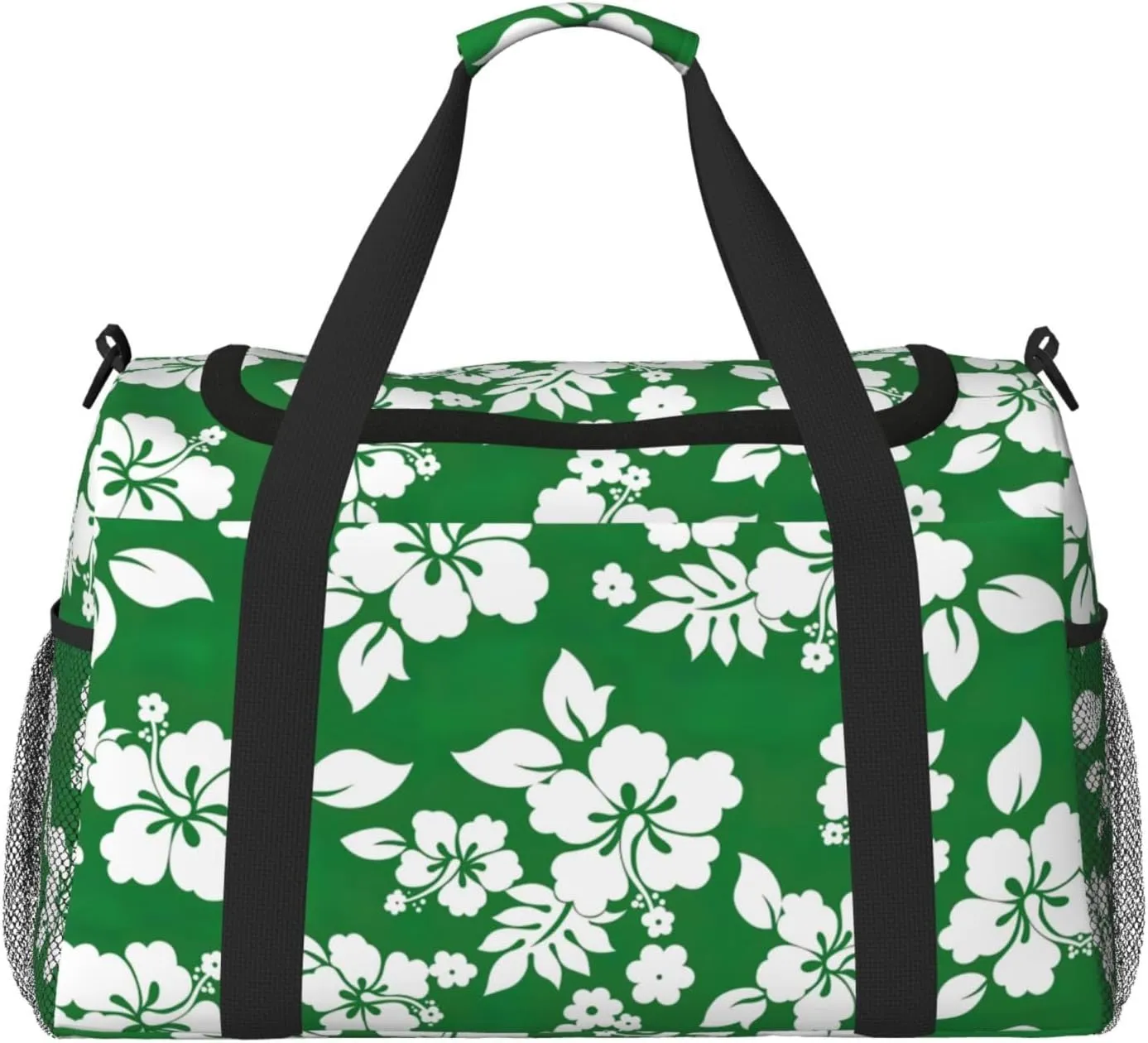 Hawaii Flower print Large Canvas Travel Duffel Bag Weekender Bags for Women Overnight Bag Carry On Tote Bag