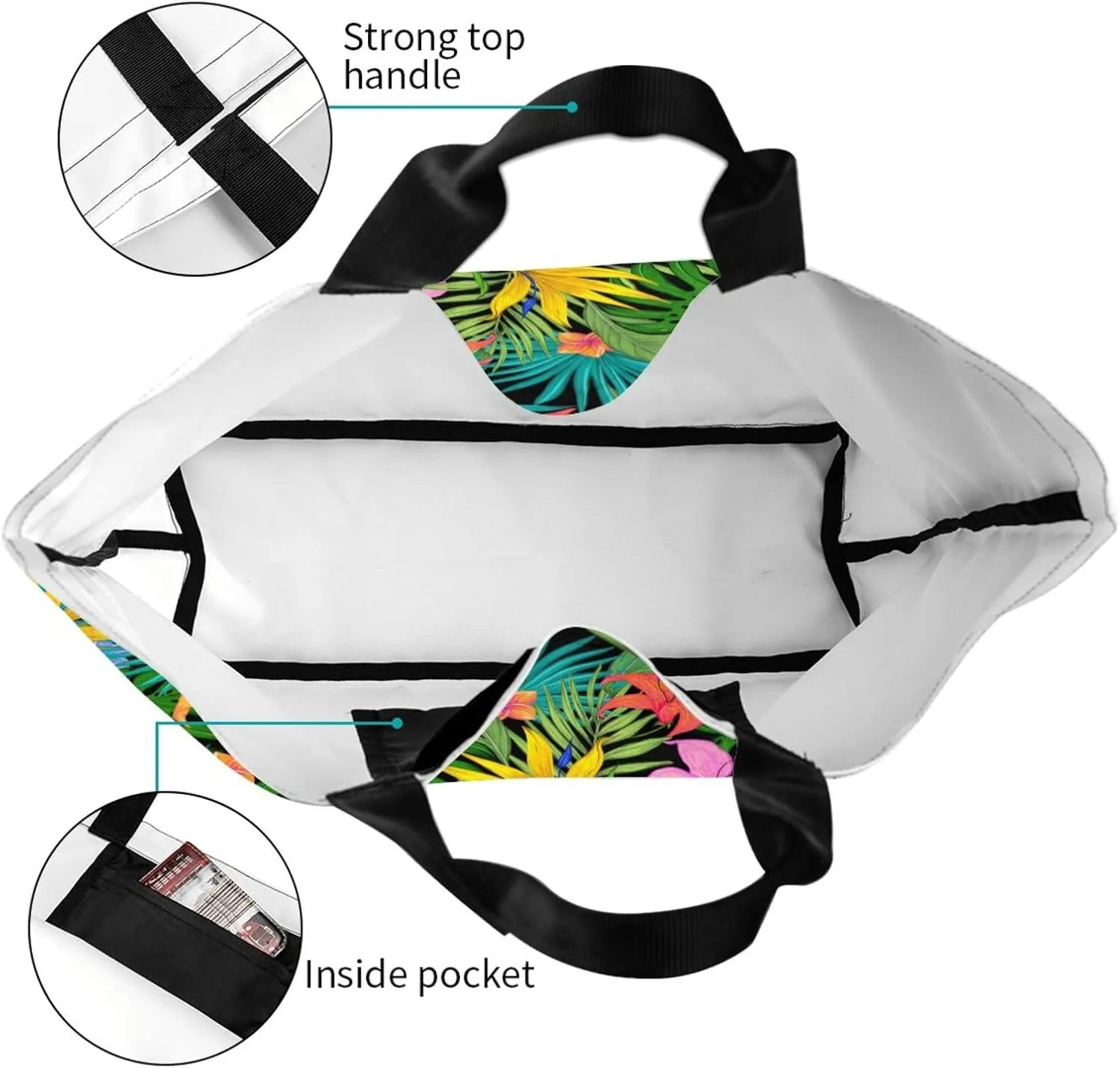 Hawaii Hawaiian Flower Tote Bag Reusable Shopping Bag Grocery Bags Fashion Shoulder Bag for Women Men