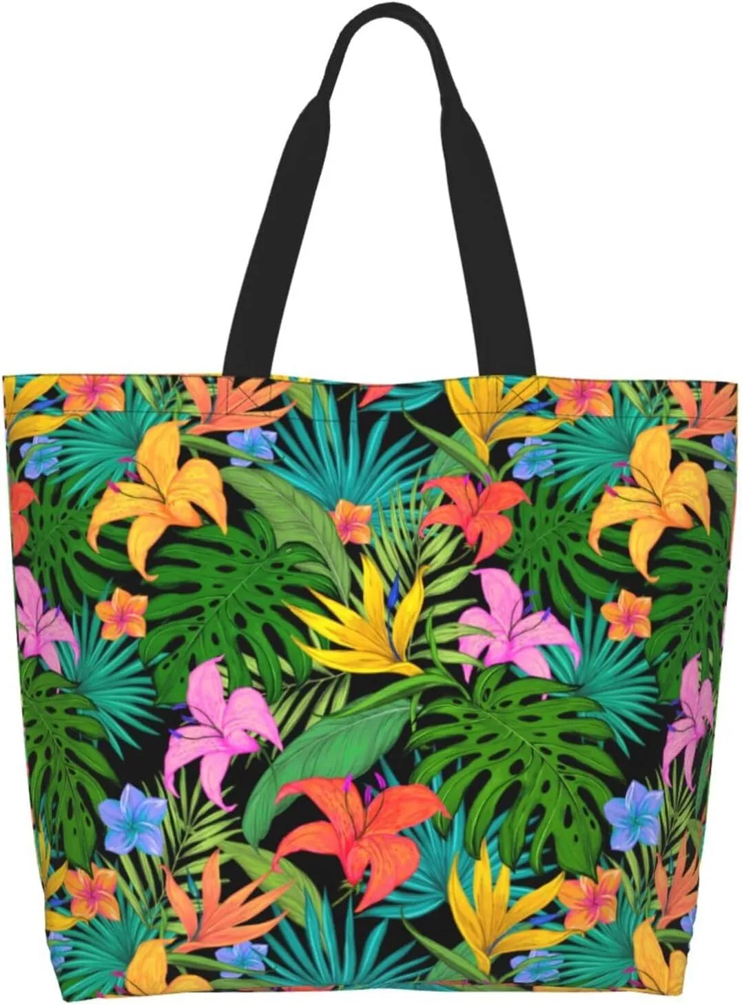Hawaii Hawaiian Flower Tote Bag Reusable Shopping Bag Grocery Bags Fashion Shoulder Bag for Women Men