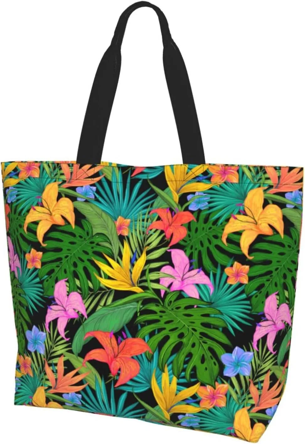 Hawaii Hawaiian Flower Tote Bag Reusable Shopping Bag Grocery Bags Fashion Shoulder Bag for Women Men