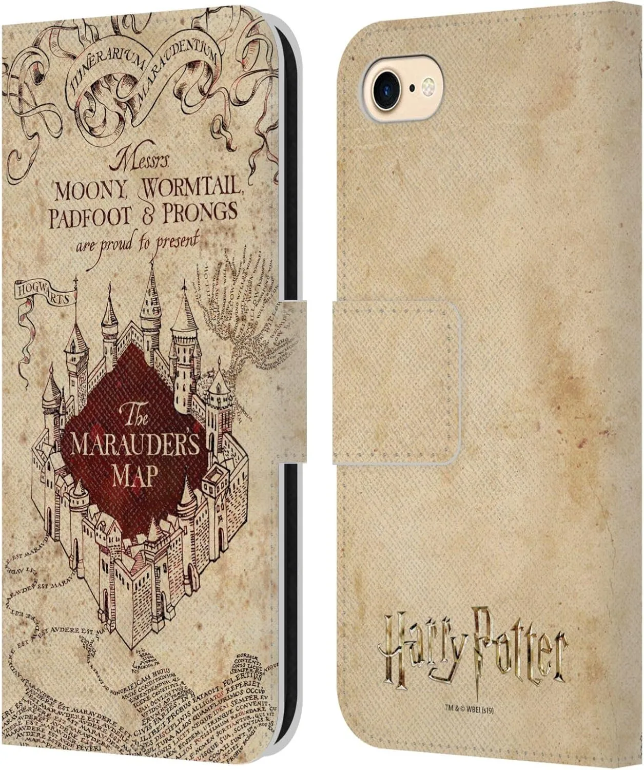 Head Case Designs Officially Licensed Harry Potter The Marauder's Map Prisoner of Azkaban II Leather Book Wallet Case Cover Compatible with Apple iPhone 7/8 / SE 2020 & 2022