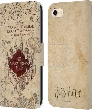 Head Case Designs Officially Licensed Harry Potter The Marauder's Map Prisoner of Azkaban II Leather Book Wallet Case Cover Compatible with Apple iPhone 7/8 / SE 2020 & 2022