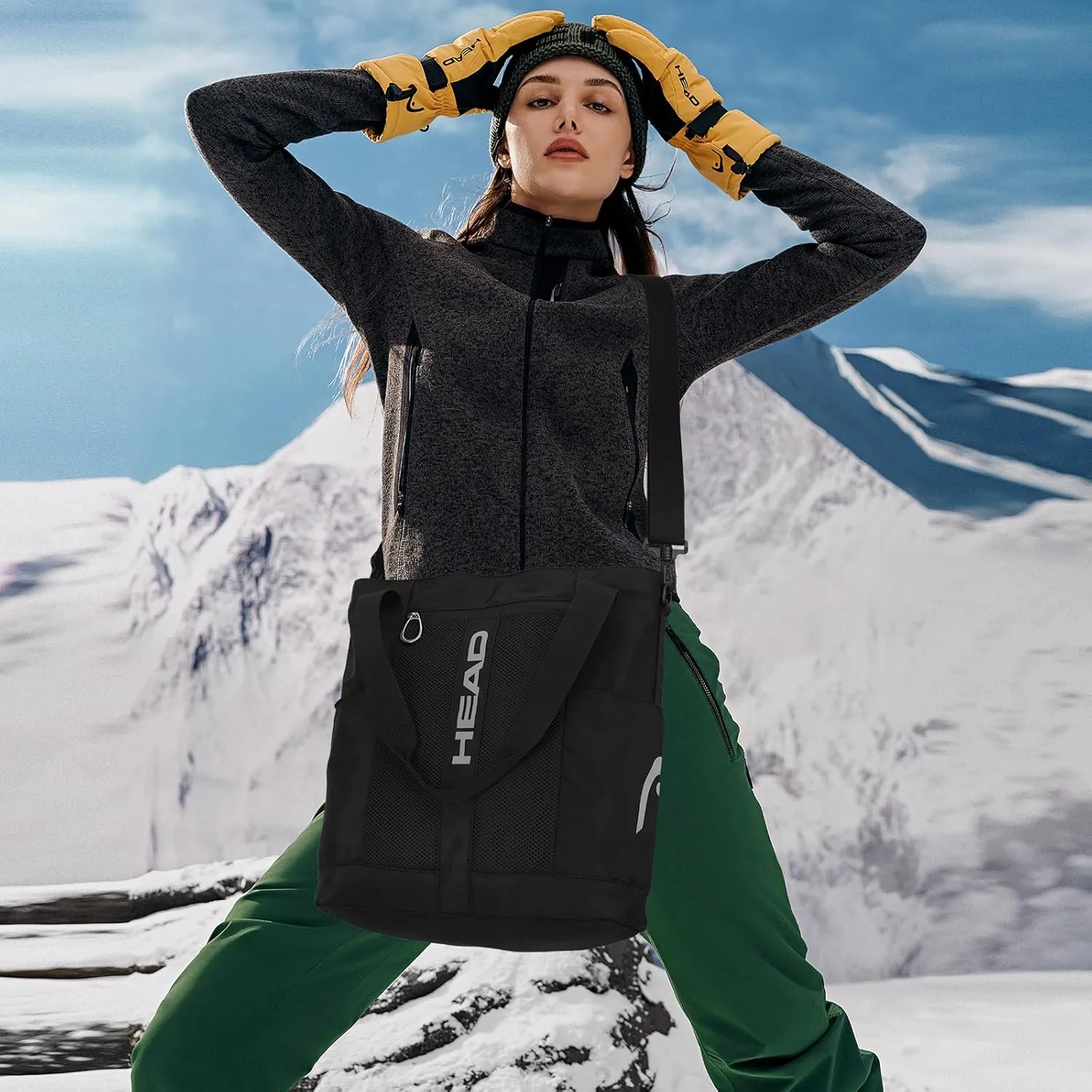 HEAD Crossbody Gym Tote for Women, Waterproof Small Gym Shoulder Bags with Detachable Strap for Shopping/College/Travel