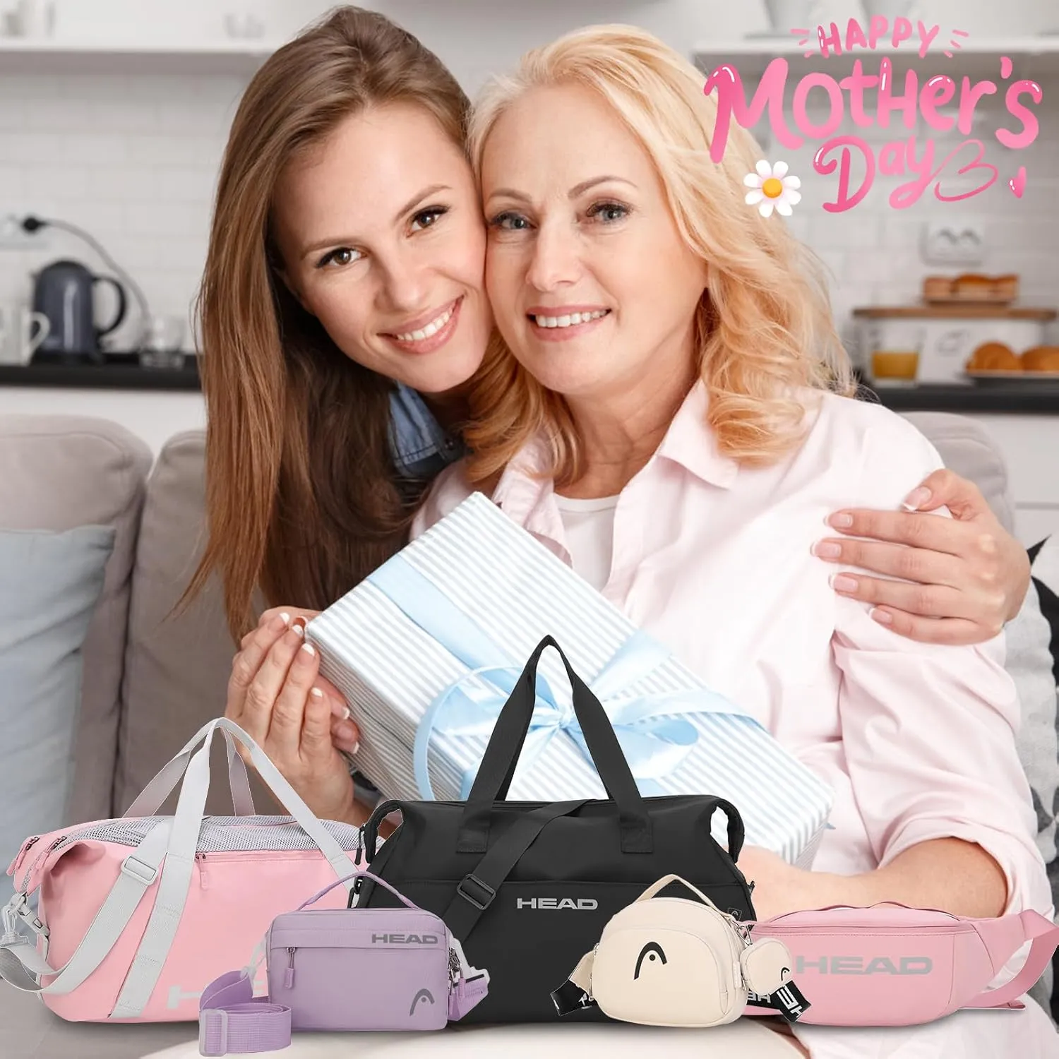 HEAD Crossbody Gym Tote for Women, Waterproof Small Gym Shoulder Bags with Detachable Strap for Shopping/College/Travel