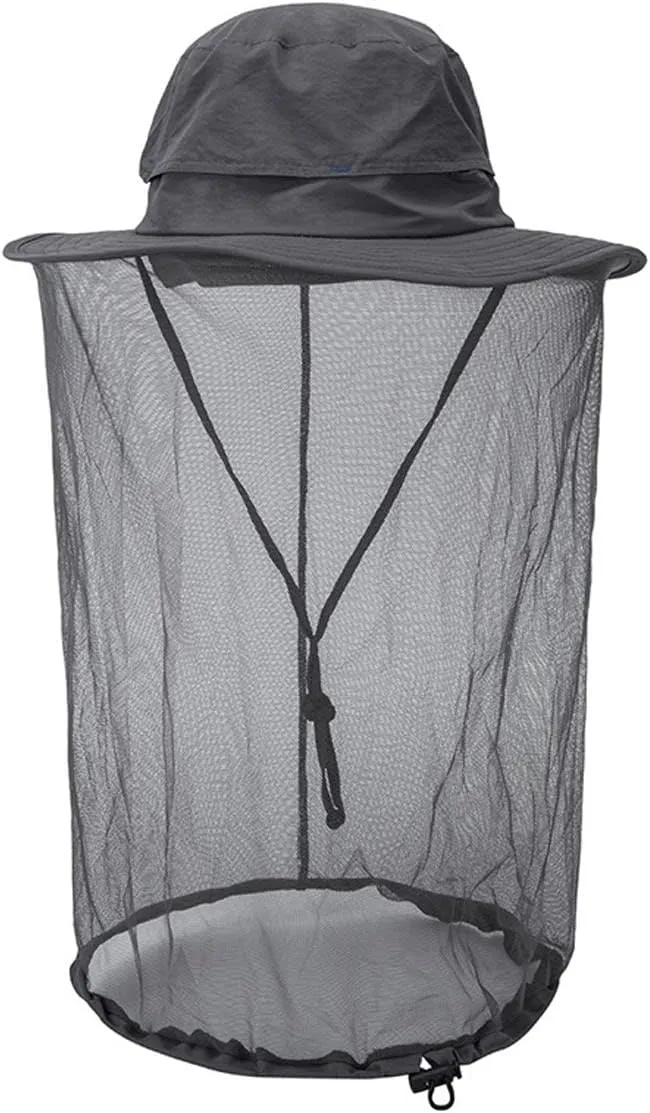 Head Net Hat Nylon Mesh Mosquito Net Sun Hat Face Cover Outdoor Fishing Hiking Camping Gardening