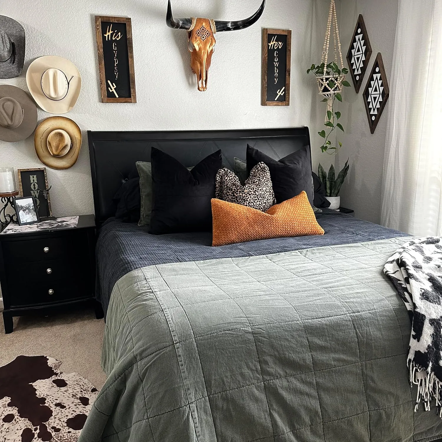 HiEnd Accents Stonewashed Cotton Canvas Coverlet, King Size, Duffle Bag Solid Color, Soft Lightweight Cotton Coverlet, Oversized Box Stitch Pattern, Classic Chic Casual Modern Rustic Bedspread
