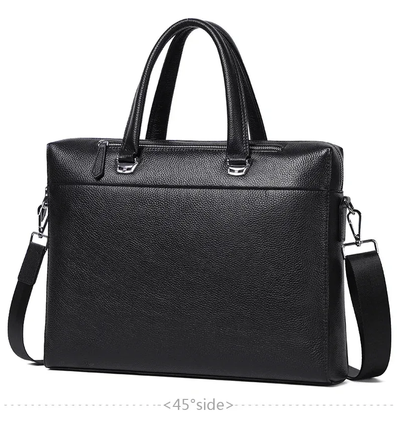 High Quality Men Briefcases Bag For 14 inch Laptop Business Travel Bags Handbags Genuine Leather Office Shoulder Bags For Man