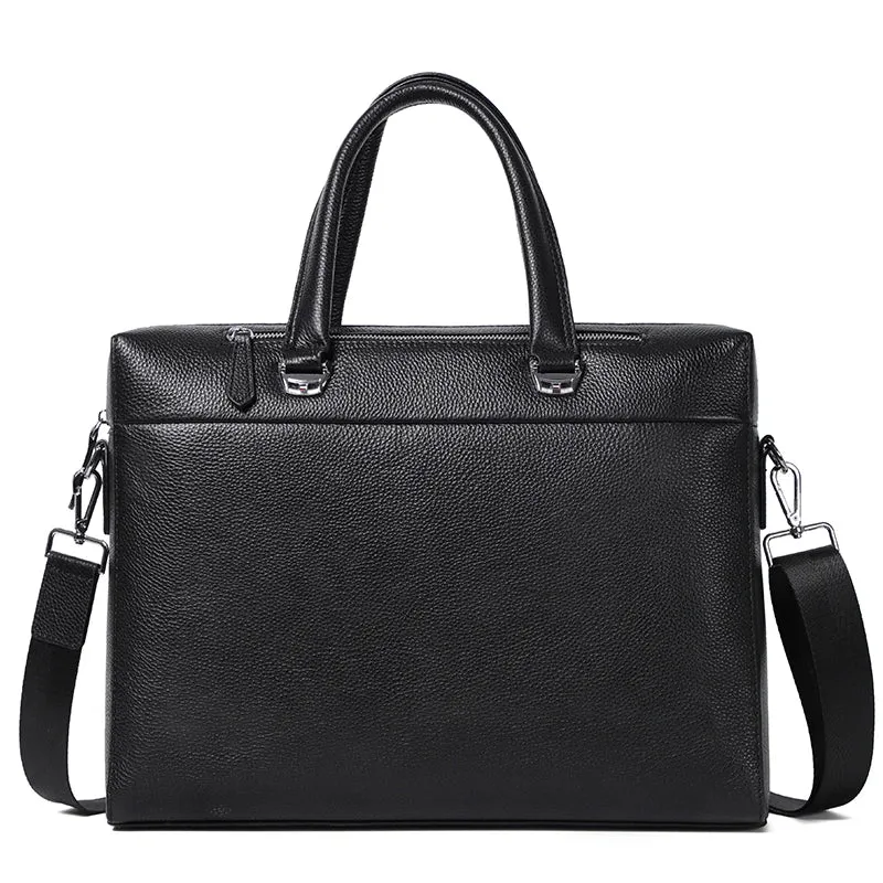 High Quality Men Briefcases Bag For 14 inch Laptop Business Travel Bags Handbags Genuine Leather Office Shoulder Bags For Man