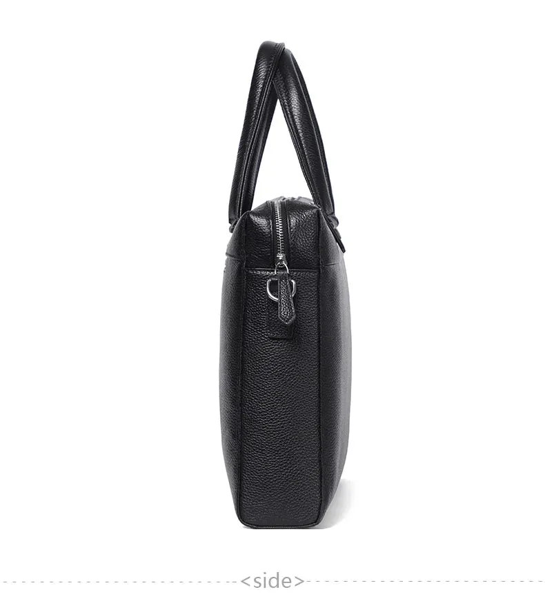 High Quality Men Briefcases Bag For 14 inch Laptop Business Travel Bags Handbags Genuine Leather Office Shoulder Bags For Man