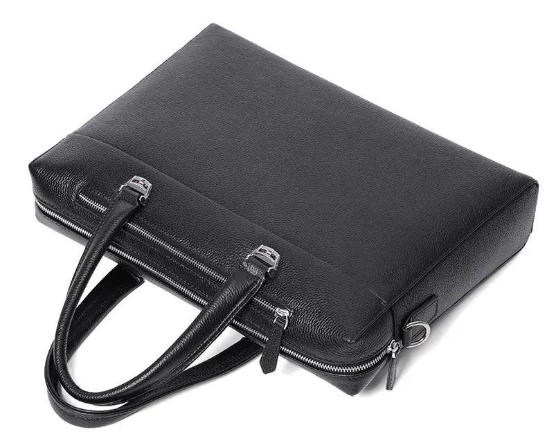 High Quality Men Briefcases Bag For 14 inch Laptop Business Travel Bags Handbags Genuine Leather Office Shoulder Bags For Man