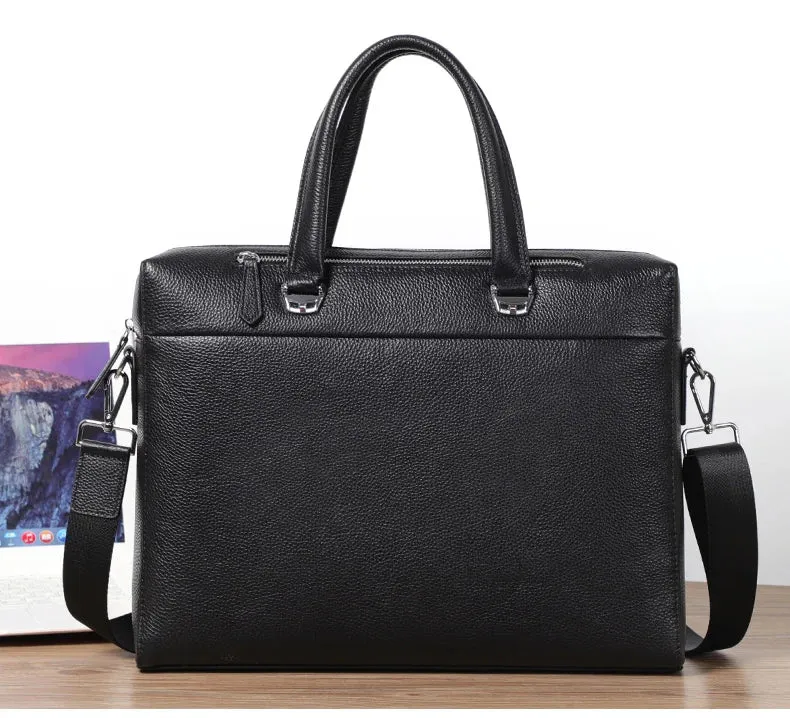 High Quality Men Briefcases Bag For 14 inch Laptop Business Travel Bags Handbags Genuine Leather Office Shoulder Bags For Man