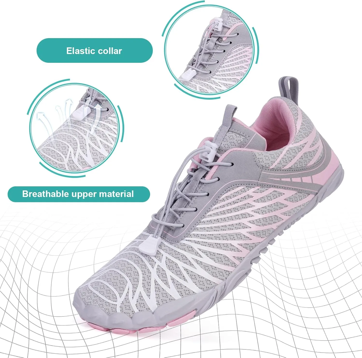 Hike Barefoot Shoes, Pro Barefoot Shoes Women Men Footwear, Athletic Hiking Minimalist Water Shoe Breathable Quick Dry Zero Drop Trail Running Shoe with Non-Slip Sole & Wide Toe Box