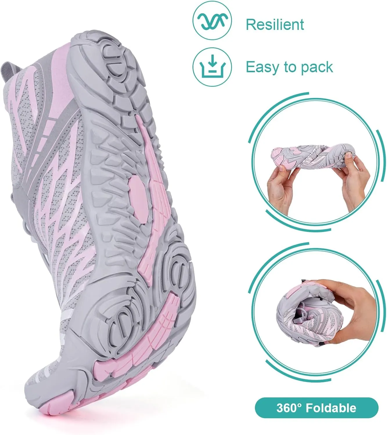 Hike Barefoot Shoes, Pro Barefoot Shoes Women Men Footwear, Athletic Hiking Minimalist Water Shoe Breathable Quick Dry Zero Drop Trail Running Shoe with Non-Slip Sole & Wide Toe Box