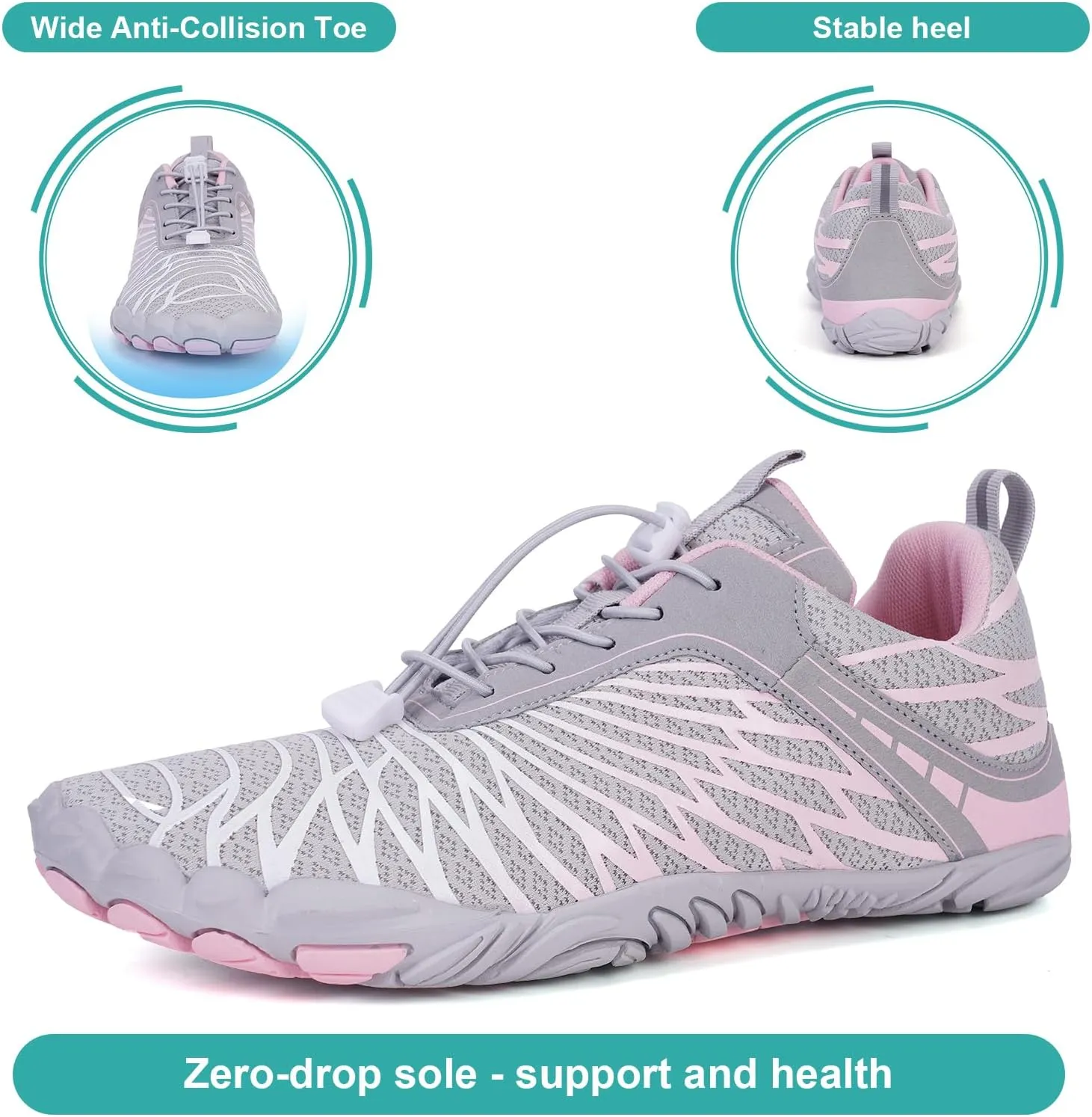 Hike Barefoot Shoes, Pro Barefoot Shoes Women Men Footwear, Athletic Hiking Minimalist Water Shoe Breathable Quick Dry Zero Drop Trail Running Shoe with Non-Slip Sole & Wide Toe Box