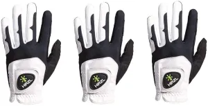 HIRZL GRIPPP FIT – Men's All-Weather Golf Glove (White/Black) | Kangaroo Leather & Lycra | Ultimate Grip (Pack of 3)