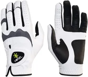 HIRZL Trust Hybrid Ladies Golf Gloves - All Weather Womens Golf Glove, White/Black, Nylon, Kangaroo Leather, Polyester, Ultimate Grip (Wet/Dry), Ergonomic Fit, Breathable