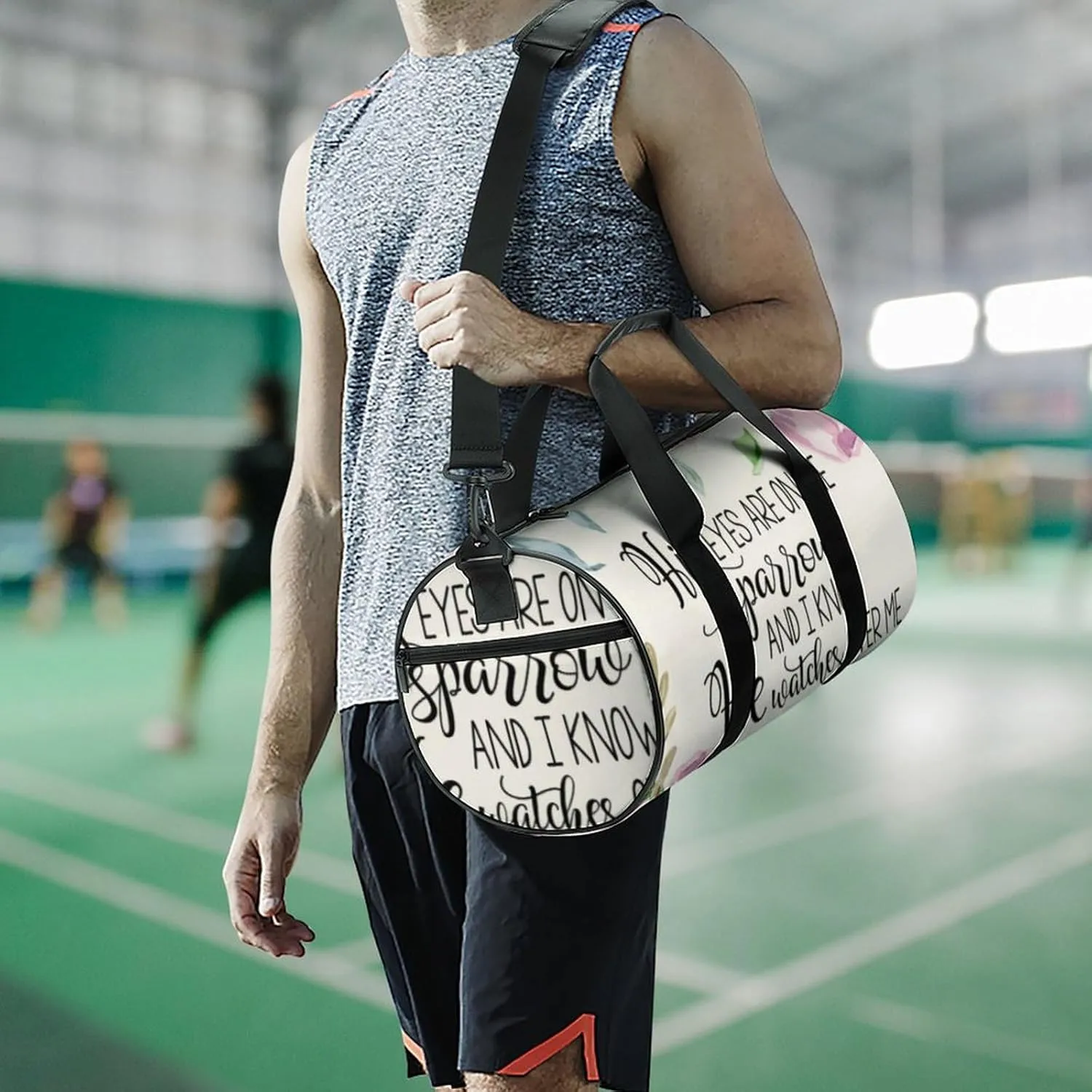 'His Eyes Are on The Sparrow Fitness Bag Waterproof And Stain Resistant Suitable for Unisex