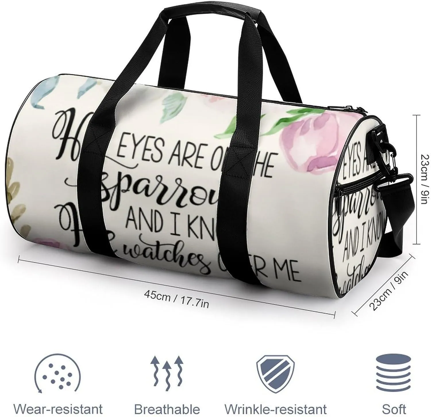 'His Eyes Are on The Sparrow Fitness Bag Waterproof And Stain Resistant Suitable for Unisex