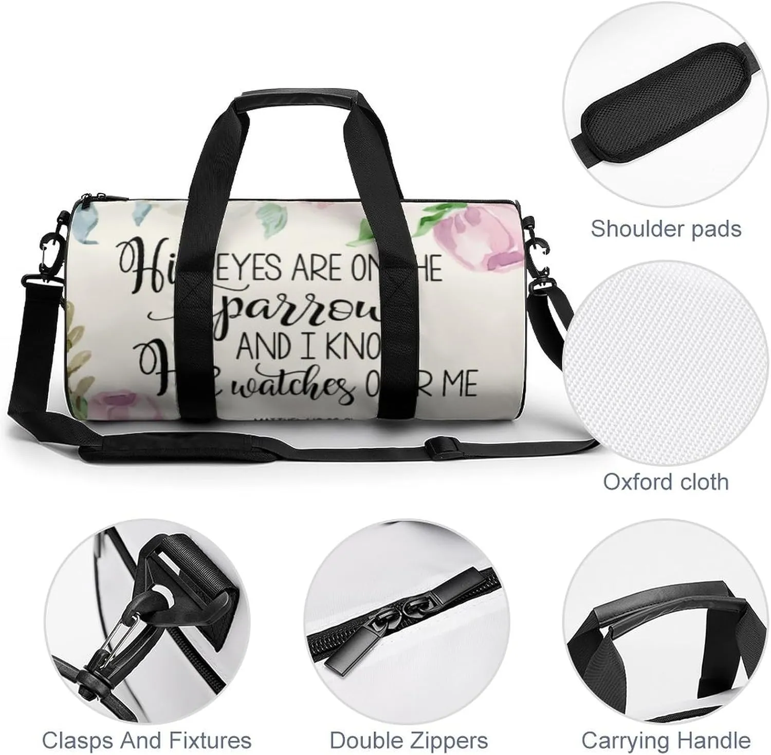 'His Eyes Are on The Sparrow Fitness Bag Waterproof And Stain Resistant Suitable for Unisex
