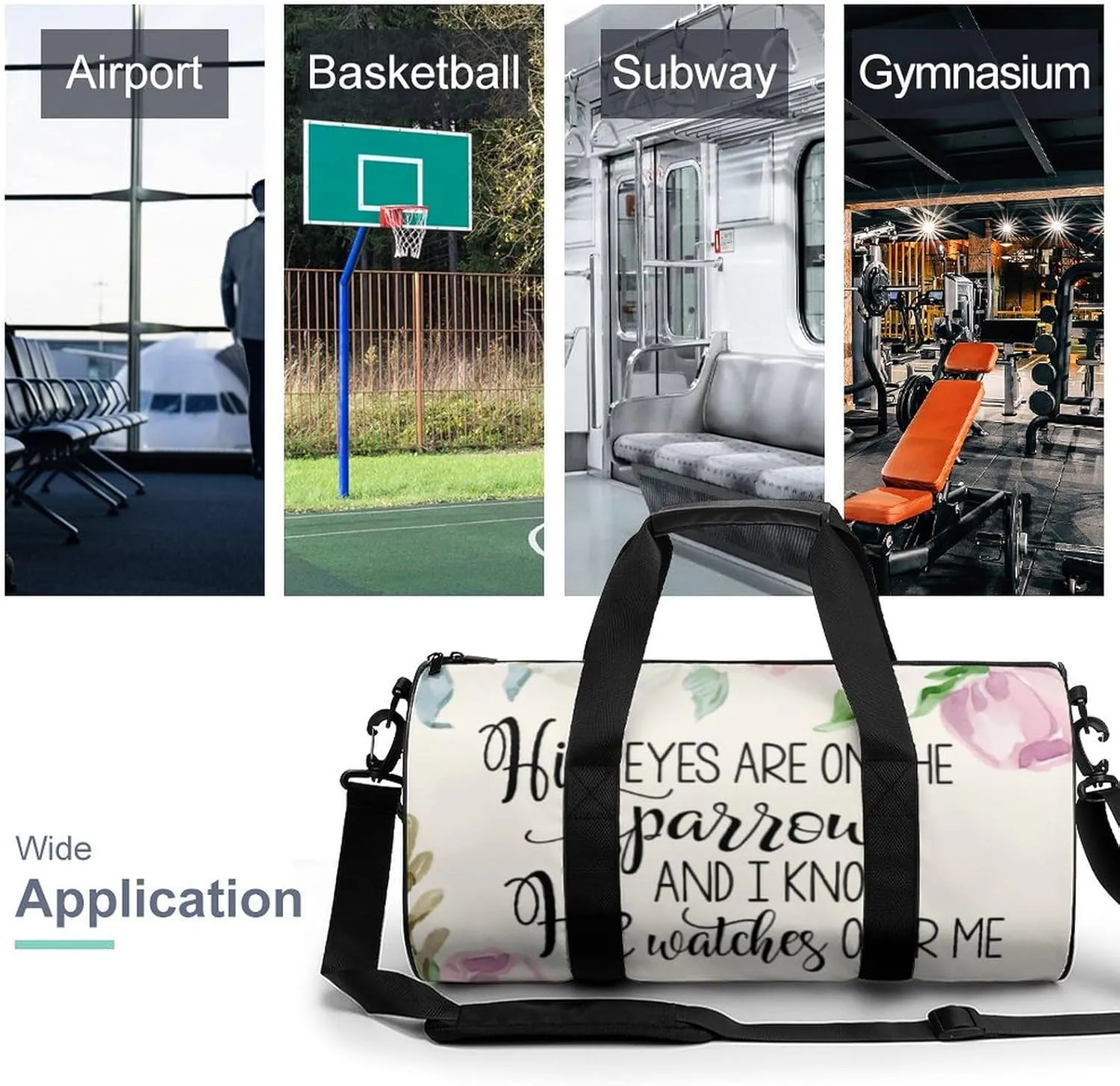 'His Eyes Are on The Sparrow Fitness Bag Waterproof And Stain Resistant Suitable for Unisex