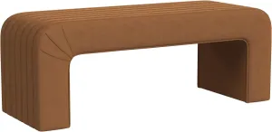 HomePop Arch Channel Bench|Bench for Living Room & Bedroom | Decorative Home Furniture - Rust Orange Velvet
