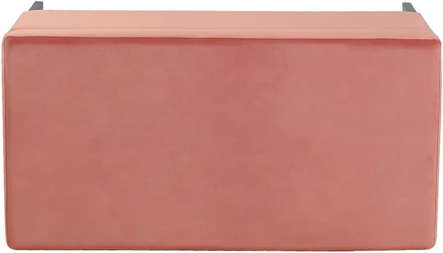 HomePop Upholstered Storage Bench with Metal Leg Home Décor|Bench with Storage for Living Room & Entryway - Blush,Pink Velvet