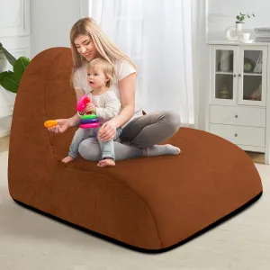 Homguava Bean Bag Chair Memory Foam Pre-Filled Bean Bag Sofa Stuffed Bean Bag Couch BeanBag Lazy Sofa Chair for Adults for Gaming, Reading & Relaxing (Faux Fur, Brown)