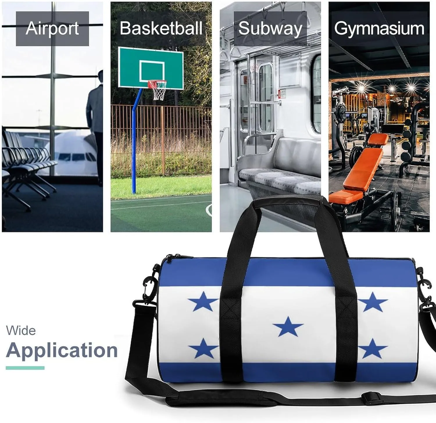 Honduras Flag Sports Duffel Bag for Men Women Dry Wet Separation Lightweight Tote