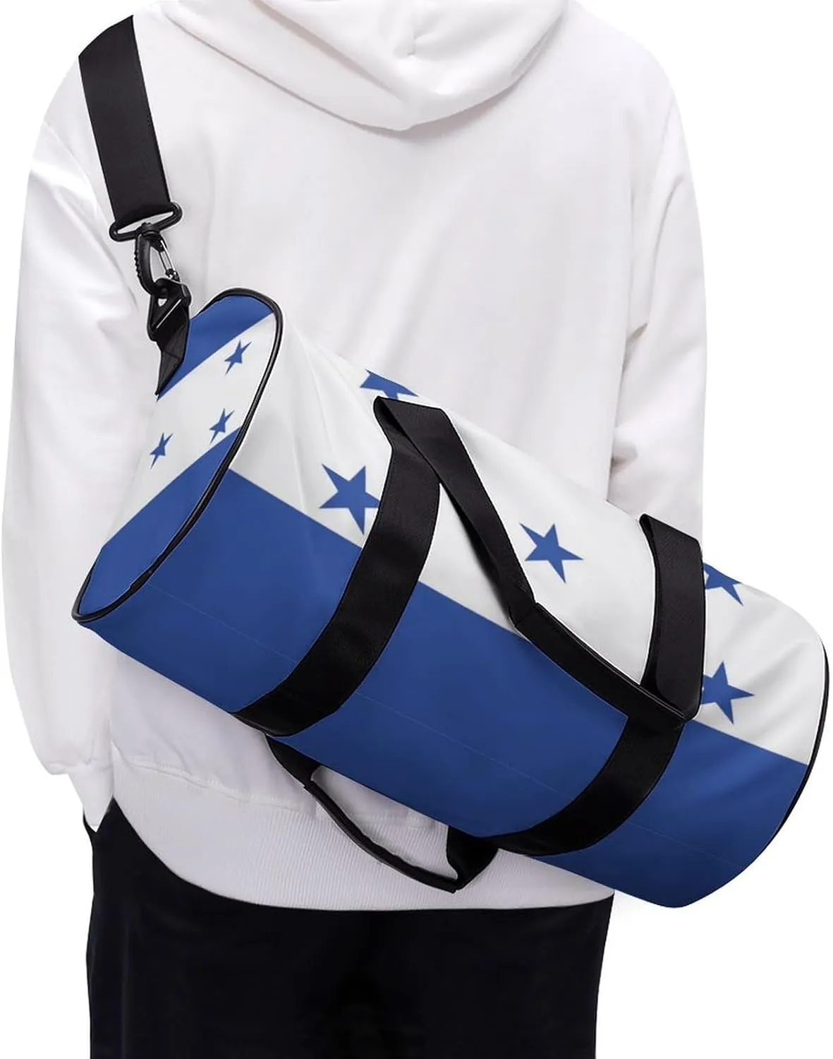 Honduras Flag Sports Duffel Bag for Men Women Dry Wet Separation Lightweight Tote