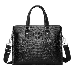 Hot bargain  briefcase Must-have Shoulder Leather Crocodile