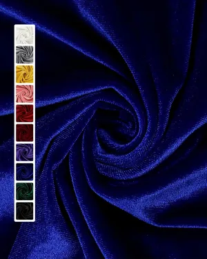HOTGODEN Stretch Velvet Fabric by The Yard: Royal Blue 63" Wide 5 Yards 95% Polyester 5% Spandex Velvet Fabric for DIY Sewing, Upholstery, Apparel, Costume, Craft