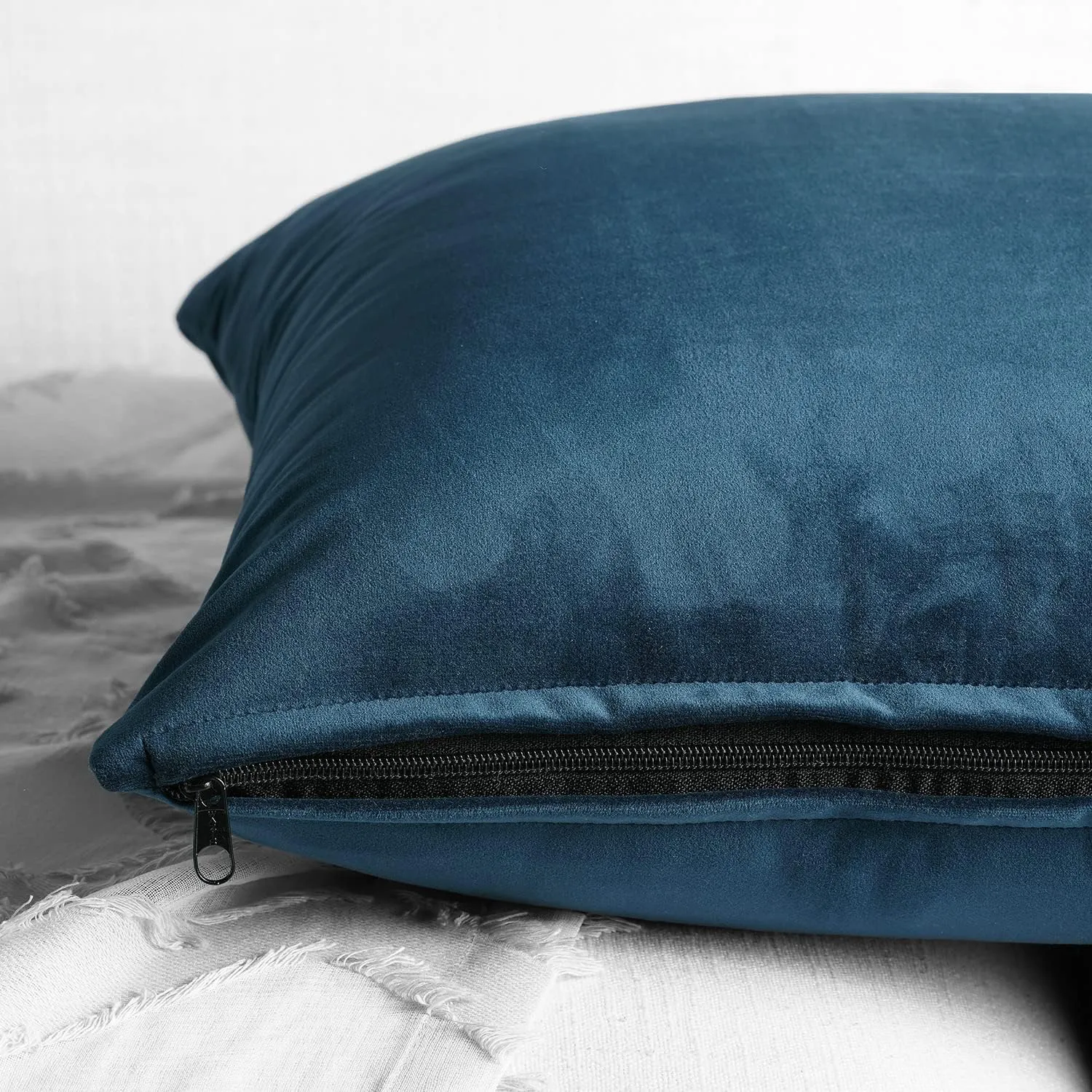 HPD Half Price Drapes Cushion Cover 18 x 18 Heritage Plush Velvet - VPYC-161270-CC18PR - Pair, Avalon Blue