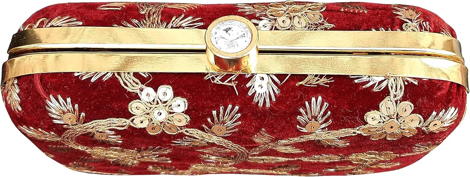 IGH Luxurious Indian Velvet Clutches for Women Ideal Wedding Favors, Unique Wedding Gifts, Christmas Party Gifts, Return Gift