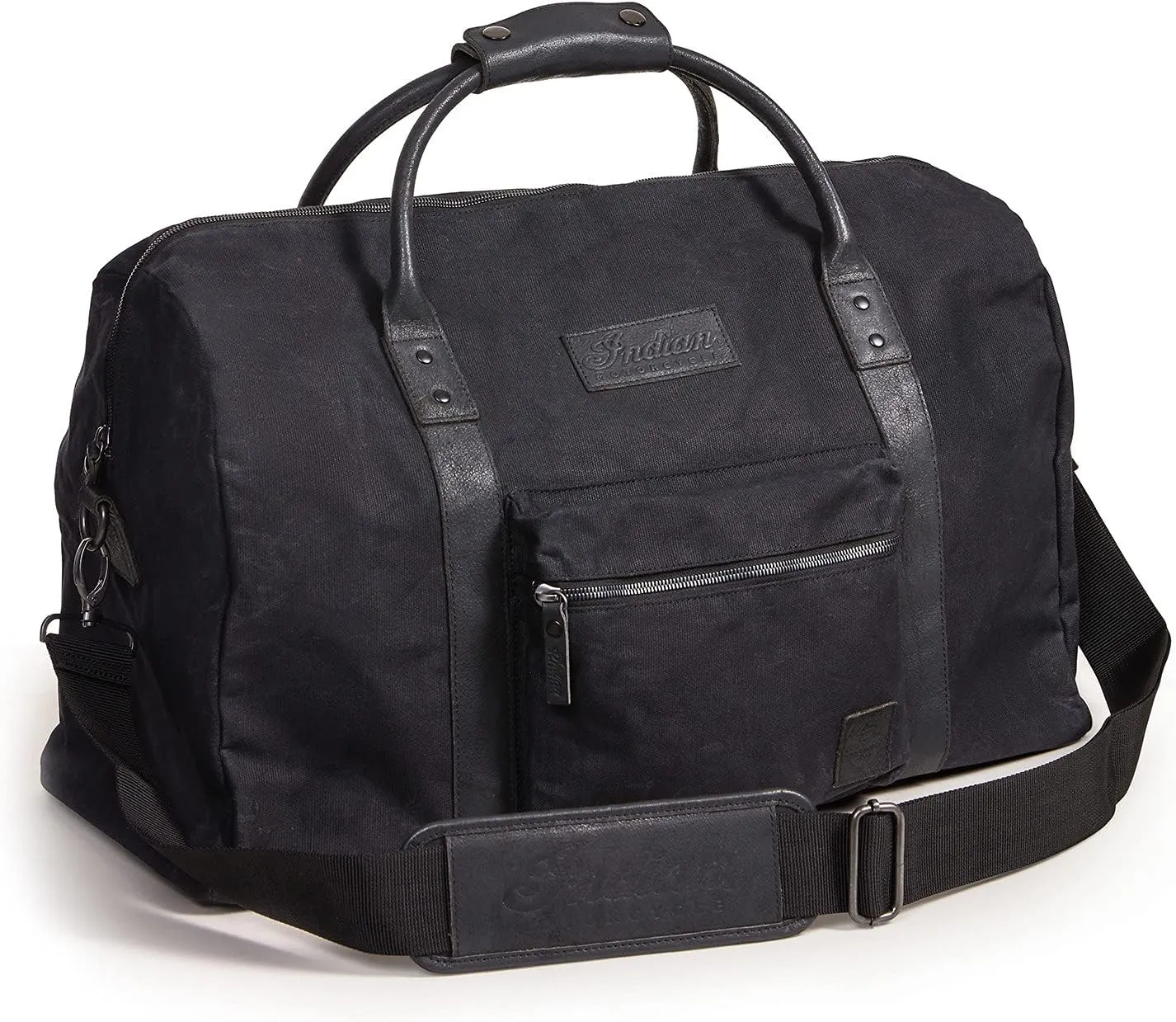 Indian Motorcycle Waxed Canvas Duffle Bag, Black