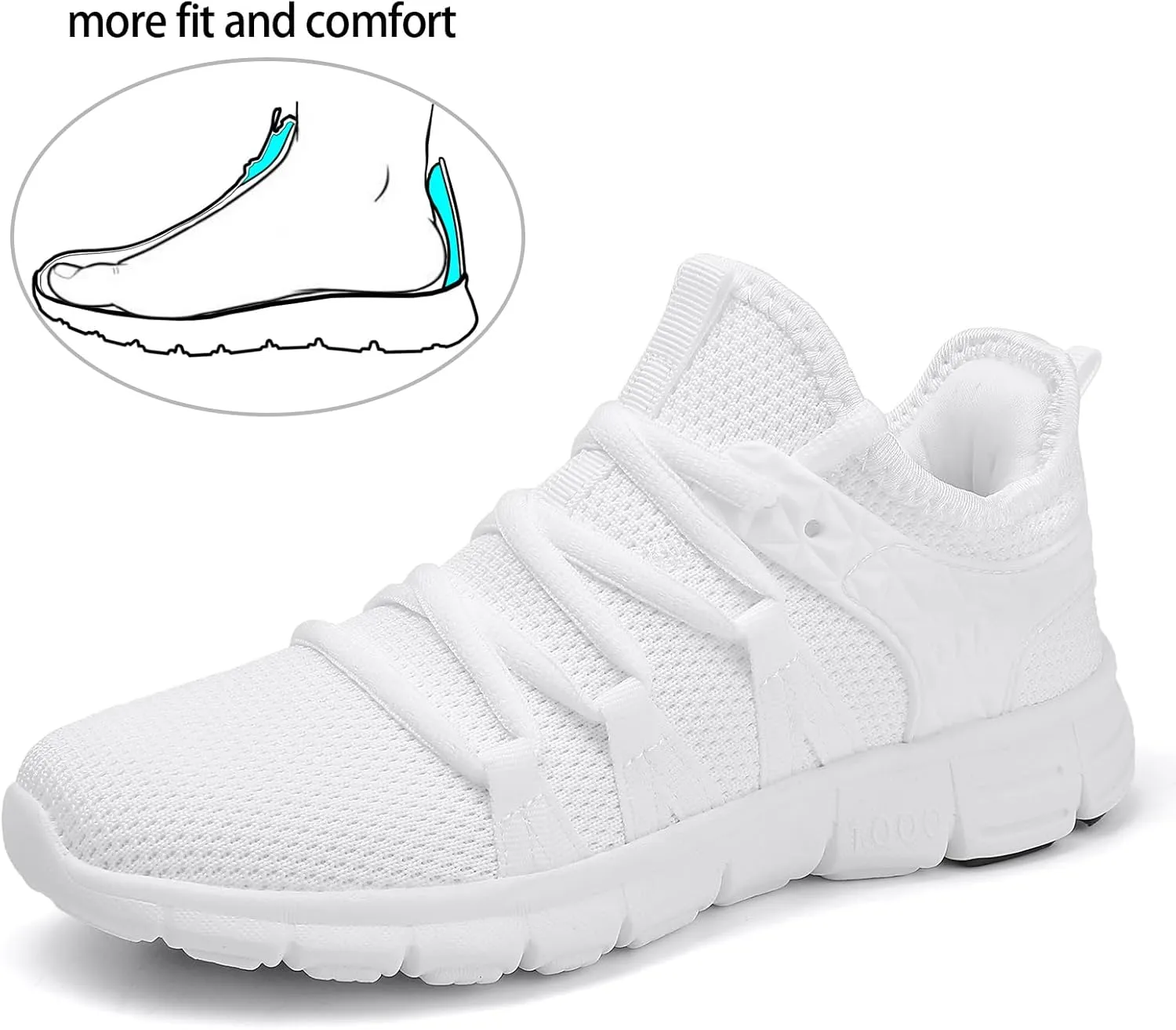 INZCOU Running Shoes Lightweight Tennis Shoes Non Slip Gym Workout Shoes Breathable Mesh Walking Sneakers