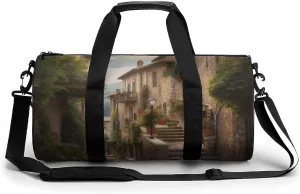 Italy Tuscan Gym Bag Small Travel Duffle Bag with Compartment Carry On Weekender Bag for Women Men