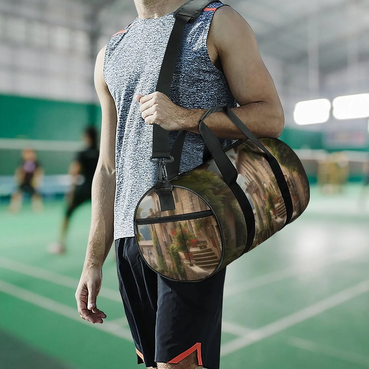 Italy Tuscan Gym Bag Small Travel Duffle Bag with Compartment Carry On Weekender Bag for Women Men