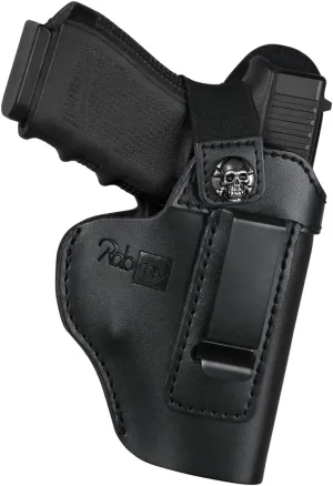 IWB Leather Holster, Genuine Leather Gun Holster for Glock 19/42/43X, Sig P365/P320/P220, Ruger LCP/LC9S/Security 9/Max 9, Taurus G2/G2C/G3C/GX4, Springfield Hellcat/XD, M&P 9mm Shield and Similar Sized Handguns