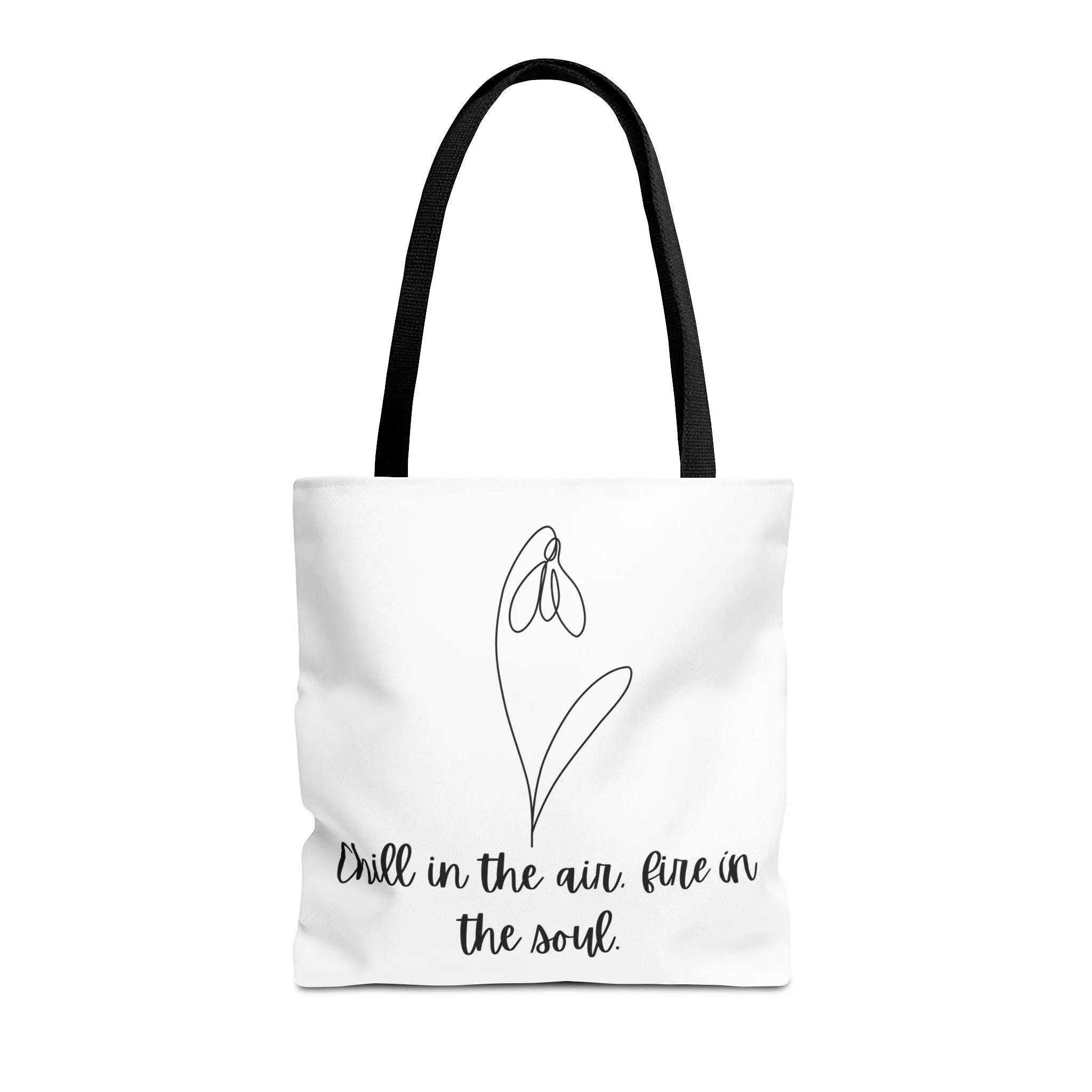 January Birth Flower Tote Bag  Snowdrop Design Bith Month Floral Gift Winter Tote Minimalist Botanical Bag Gift for Her