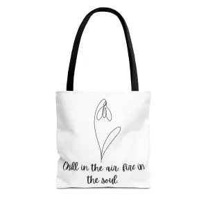 January Birth Flower Tote Bag  Snowdrop Design Bith Month Floral Gift Winter Tote Minimalist Botanical Bag Gift for Her