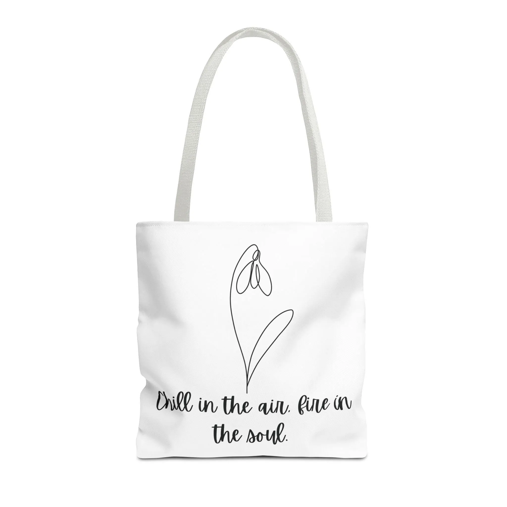 January Birth Flower Tote Bag  Snowdrop Design Bith Month Floral Gift Winter Tote Minimalist Botanical Bag Gift for Her