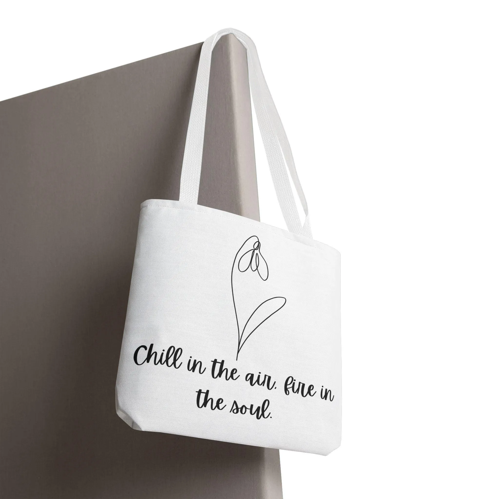 January Birth Flower Tote Bag  Snowdrop Design Bith Month Floral Gift Winter Tote Minimalist Botanical Bag Gift for Her