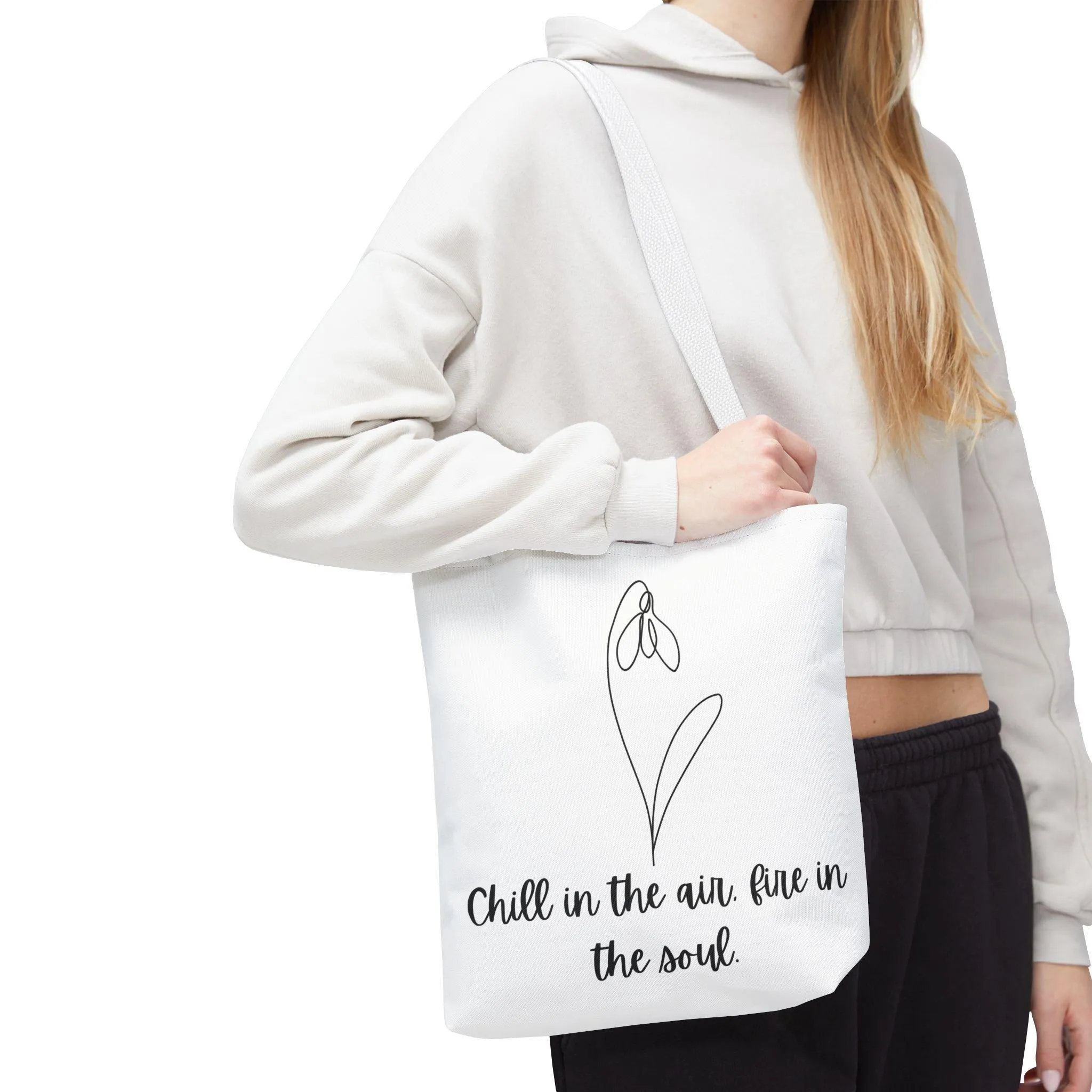 January Birth Flower Tote Bag  Snowdrop Design Bith Month Floral Gift Winter Tote Minimalist Botanical Bag Gift for Her