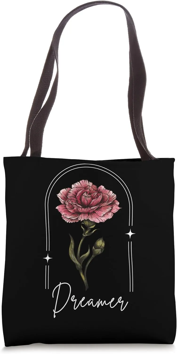 January Birth Flower Vintage Carnation January Birth Month Tote Bag