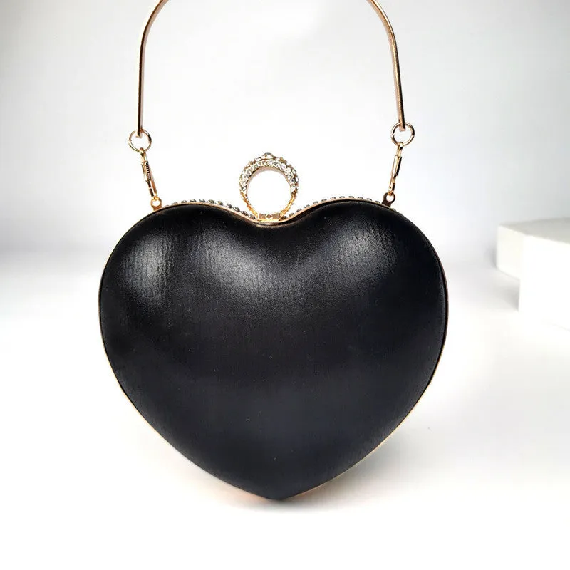 Jennifer – Rhinestone Heart Fringe Evening Bag