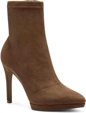 Jessica Simpson Women's Valyn 4 Faux Suede Chain Stiletto Heeled Ankle Bootie