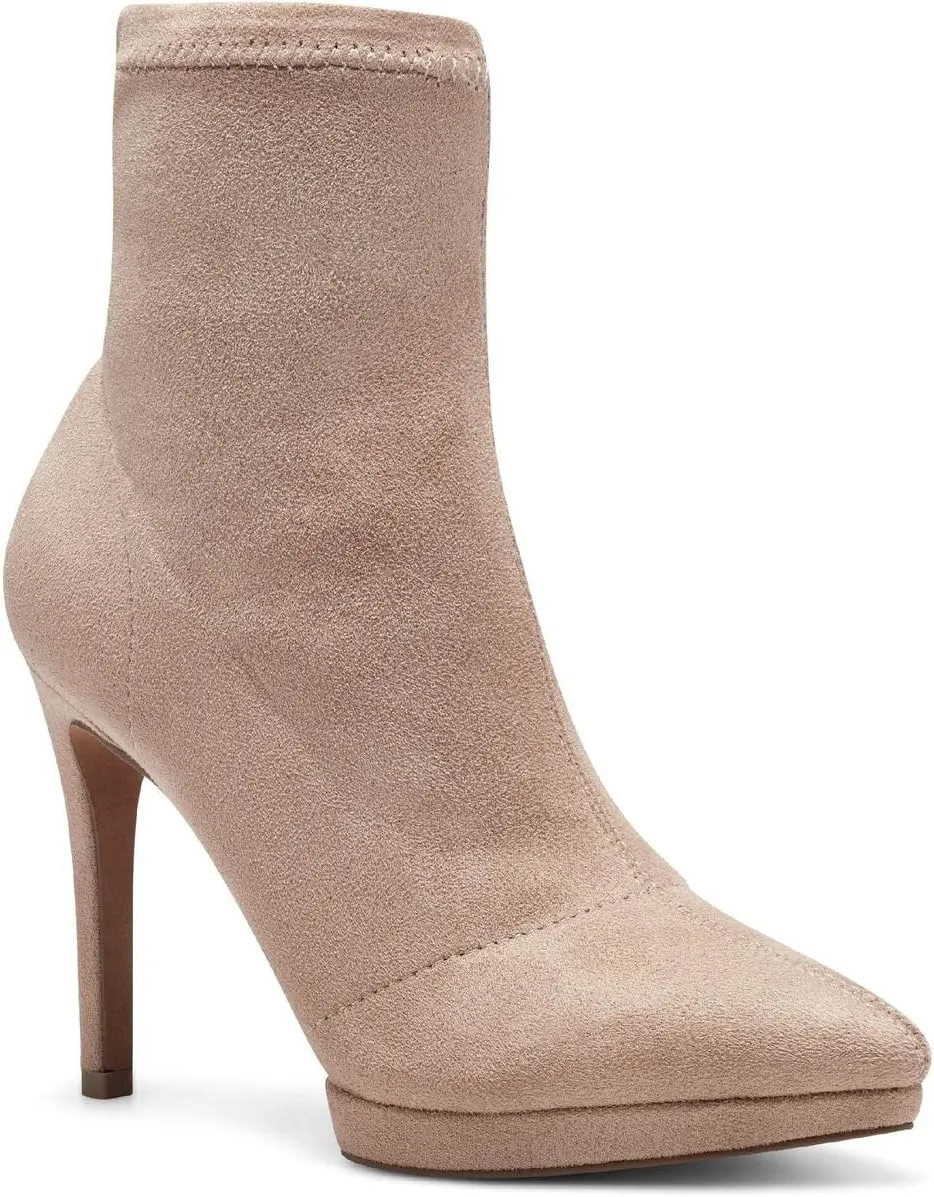 Jessica Simpson Women's Valyn 4 Faux Suede Chain Stiletto Heeled Ankle Bootie