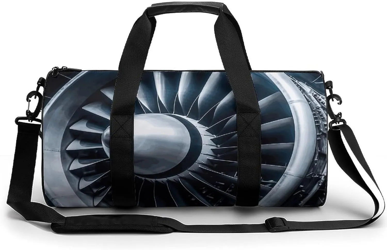 Jet Engine Sport Gym Duffle Travel Bag for Women Men Overnight Weekender Bag with Shoe Compartment,Wet Pocket, 17.7in/9in/9in, style