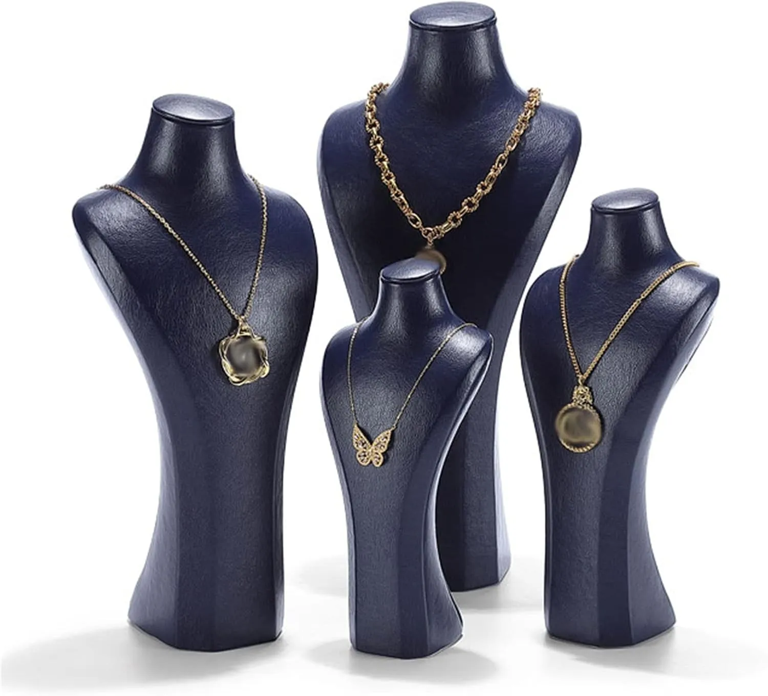 Jewelry Stand Organizer Necklace Chain Jewelry Bust Display Holder Stand, Necklaces Display necklace mannequin, Leatherette Necklace Bust, Blue Jewelry Bust Stand Jewelry Display H