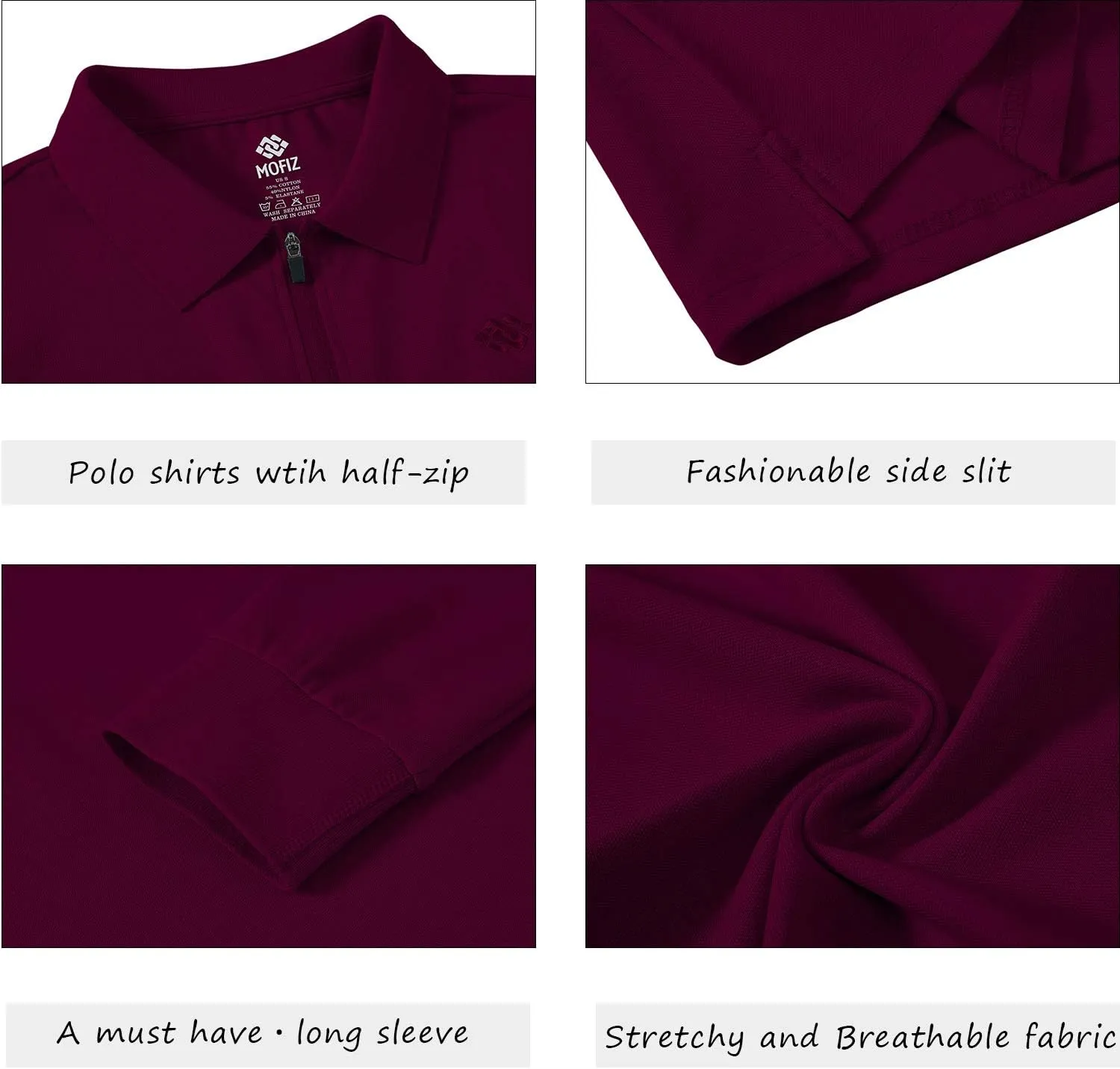 JINSHI Women's Golf Polo Shirt Long Sleeves Zip Up Sport Active Shirts Quick Dry Athletic T-Shirt Casual Tennis Tops Slim Fit